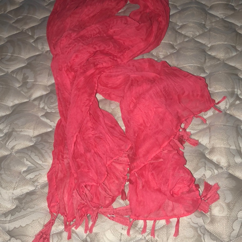Pink Ruffled Scarf